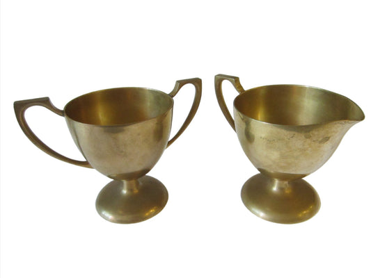 Dirilyte Mid Century Brass Modern Trophies Contemporary Creamer Sugar - Designer Unique Finds 
 - 1