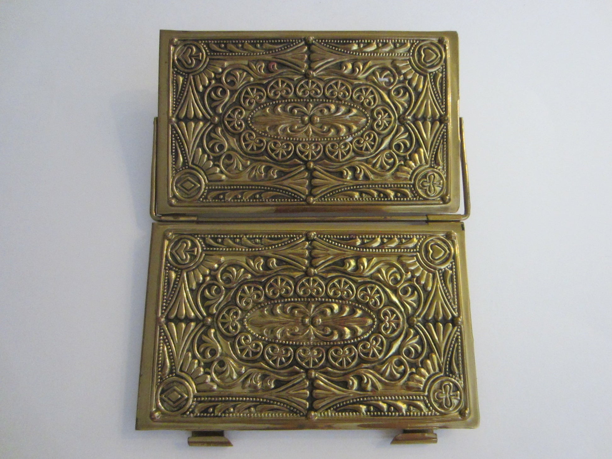 Art Deco Demley Brass Covers For Game of Bridge Record Keeping Note Books - Designer Unique Finds 