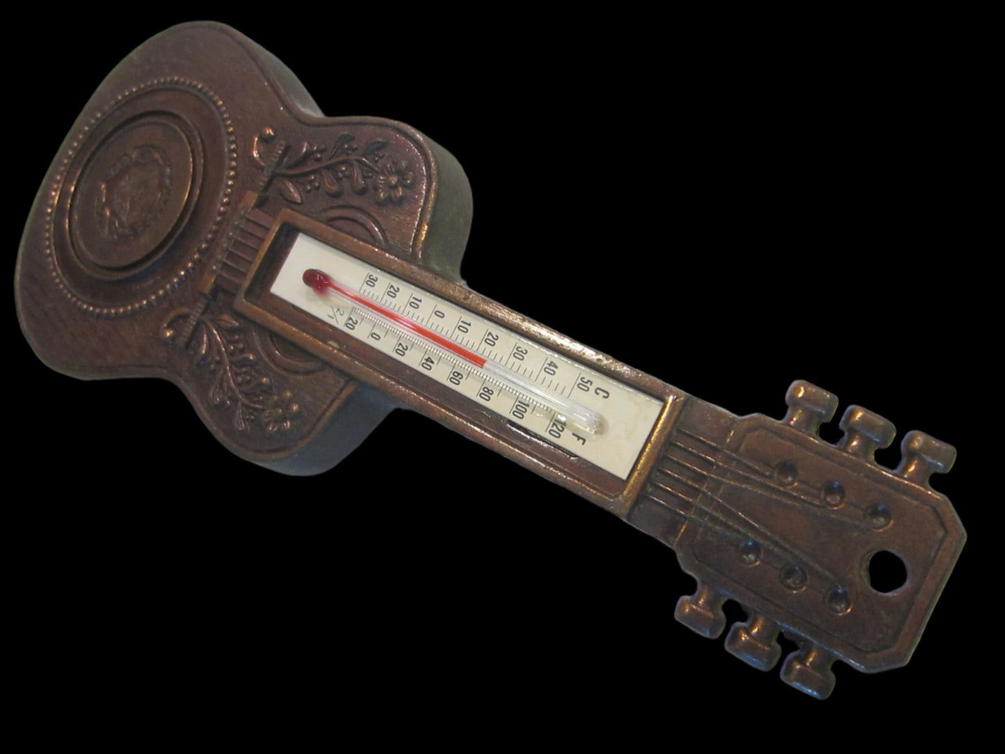 Copper Vintage Guitar Thermometer