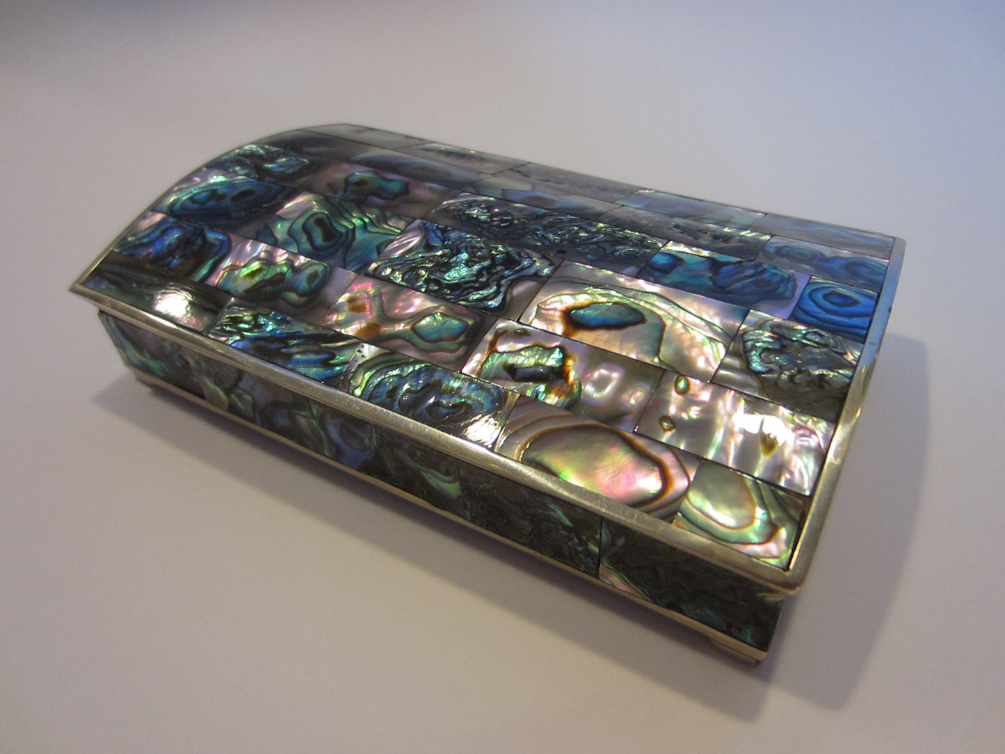 Alpaca Mexico Intarsia Silver Plated Abalone Humidor Box