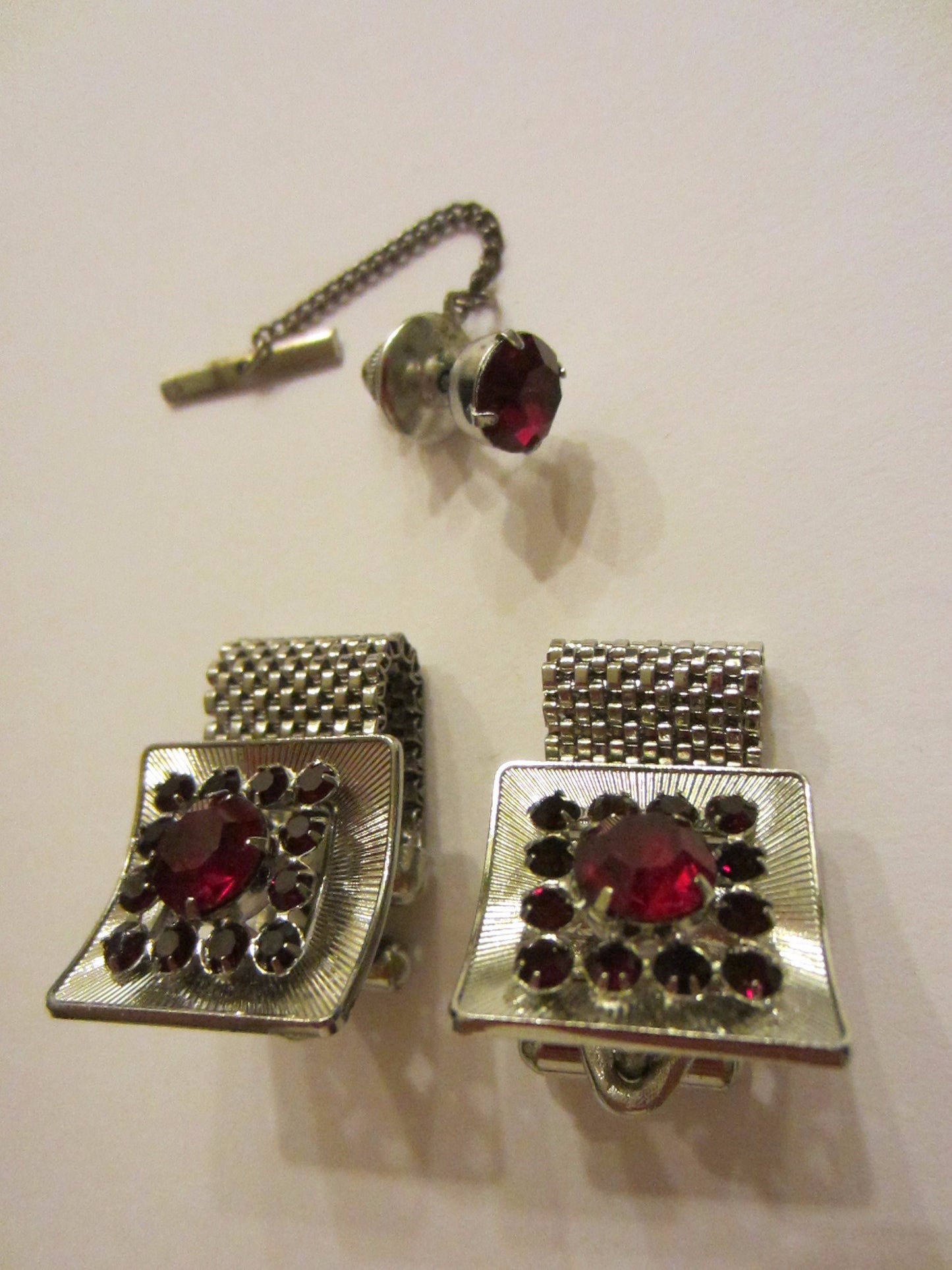 Mesh Ruby Imitation Cuff Link Set By Roger Seattle - Designer Unique Finds 
 - 6