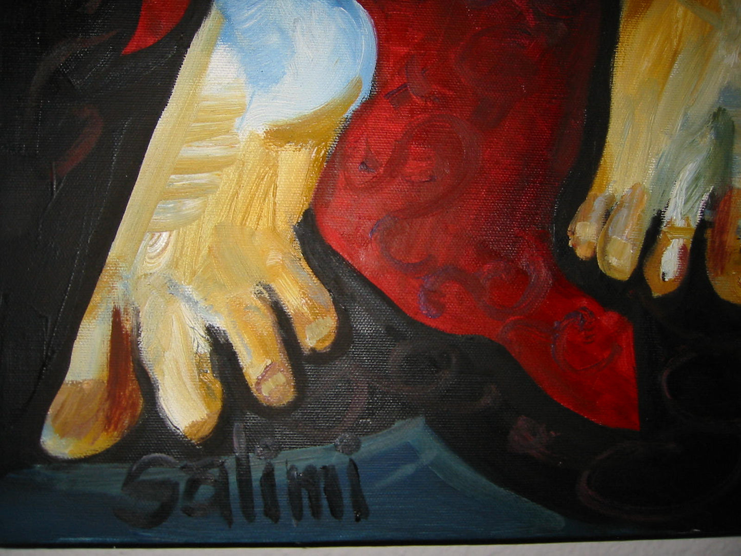 Impressionist Religious Inspire Oil On Canvas Signed Salimi - Designer Unique Finds 