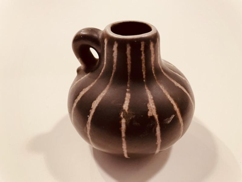 West Germany Brown Abstract Ceramic Mini Pitcher