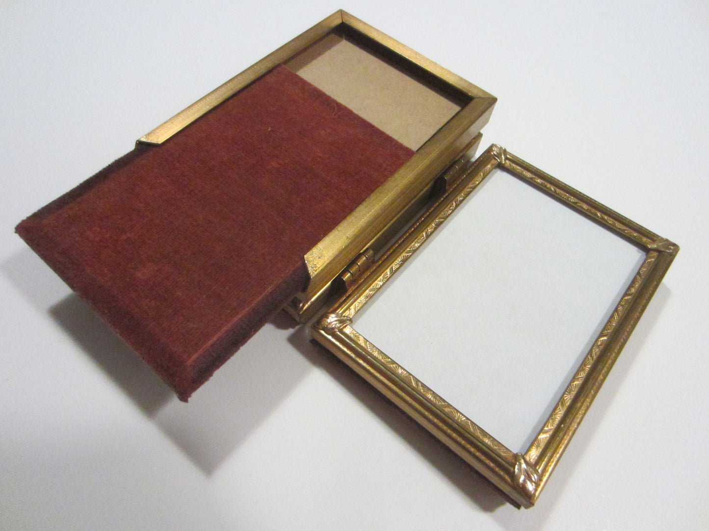 Trifold Ornamental Brass Vintage Picture Frames