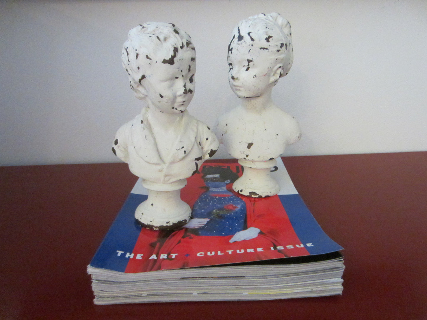 Portrait Busts Male Female Classic Metal Bookends Torsos Sculptures - Designer Unique Finds 