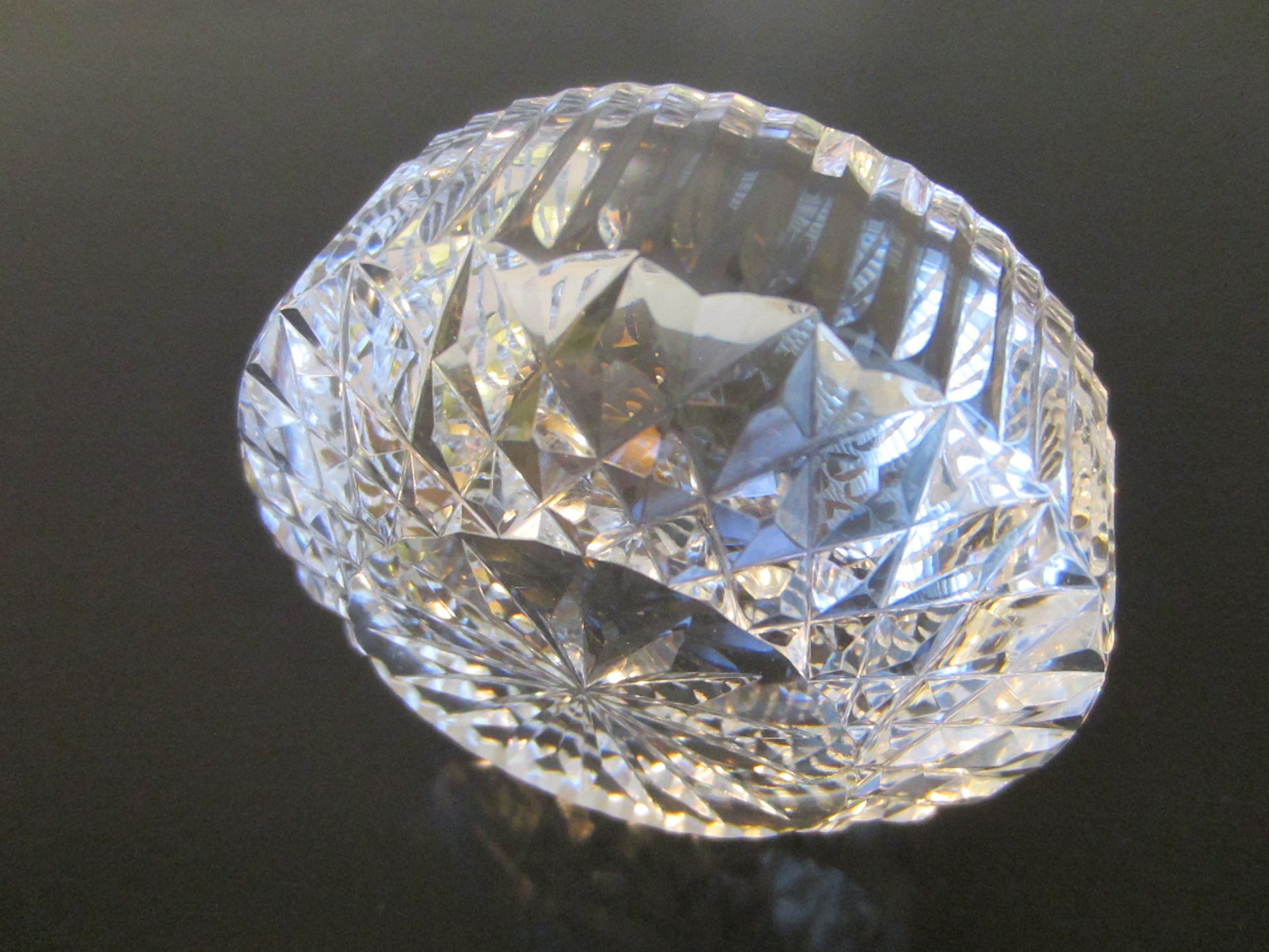 Waterford Crystal Ashtray Bowl Star Cut With Mark From Ireland - Designer Unique Finds 