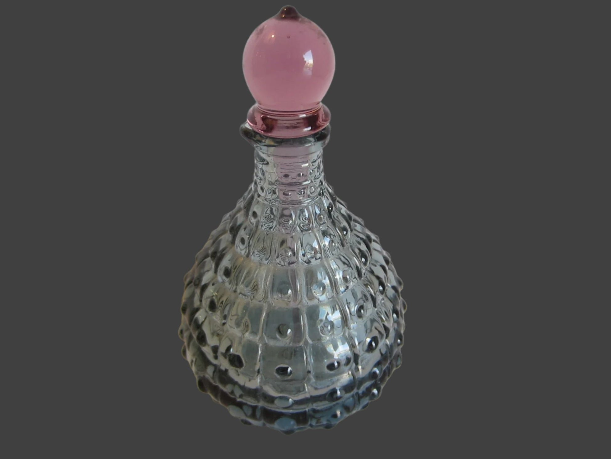 Hand Made Quality Modern Glass Perfume Bottle Lavender Dome Stopper - Designer Unique Finds 