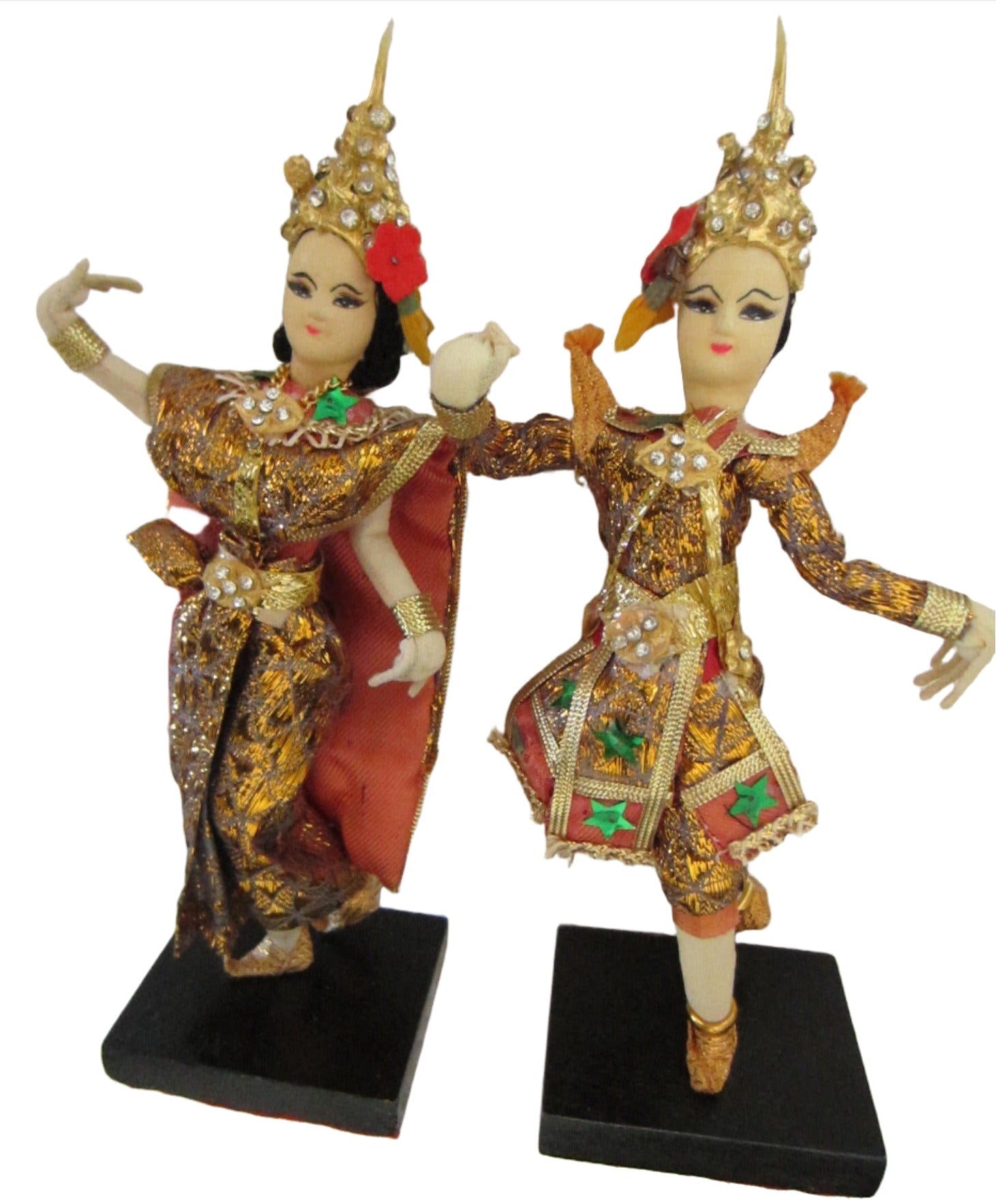 Folk Art Siamese Dancers  - Designer Unique Finds  - 3