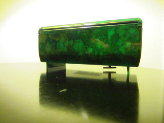 Jewelry Music Box Otagiri Japan Lacquer Malachite Design - Designer Unique Finds 