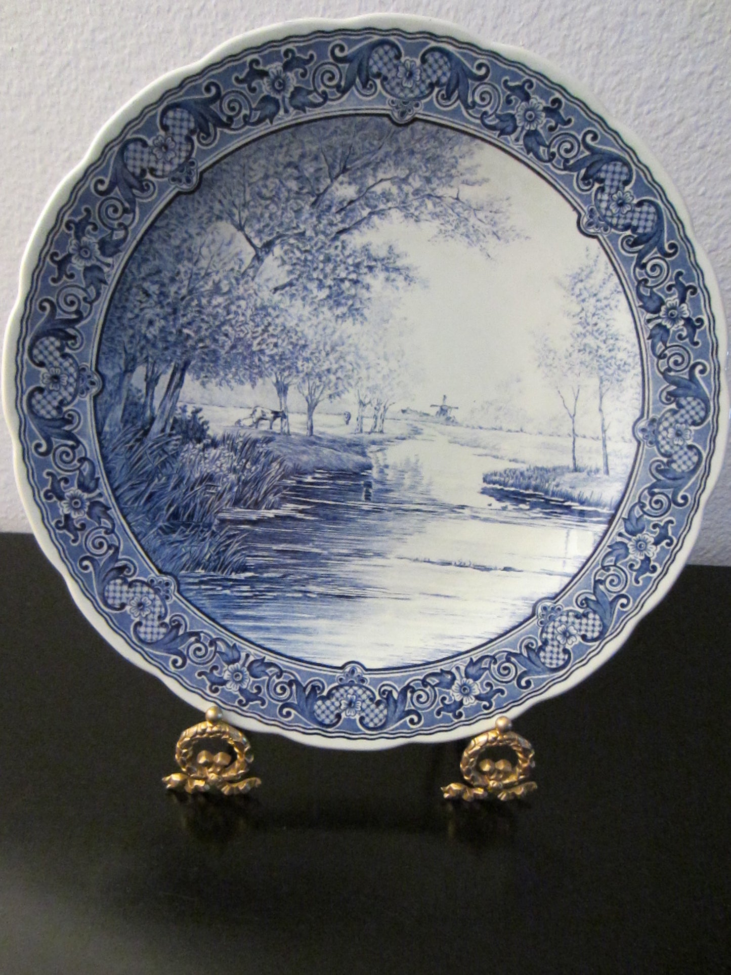 Royal Sphinx Boch Blue Delft Charger Transfer Dutch Landscape