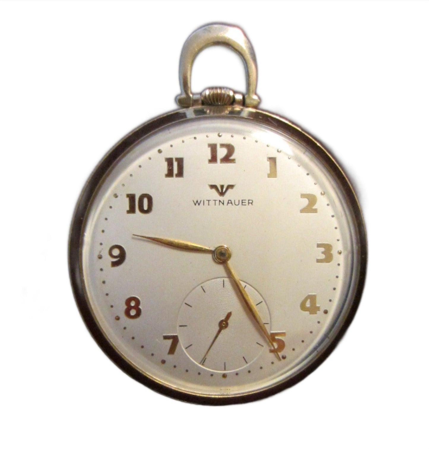 Wittnauer Swiss Pocket Watch Open Face Gold Plated - Designer Unique Finds 