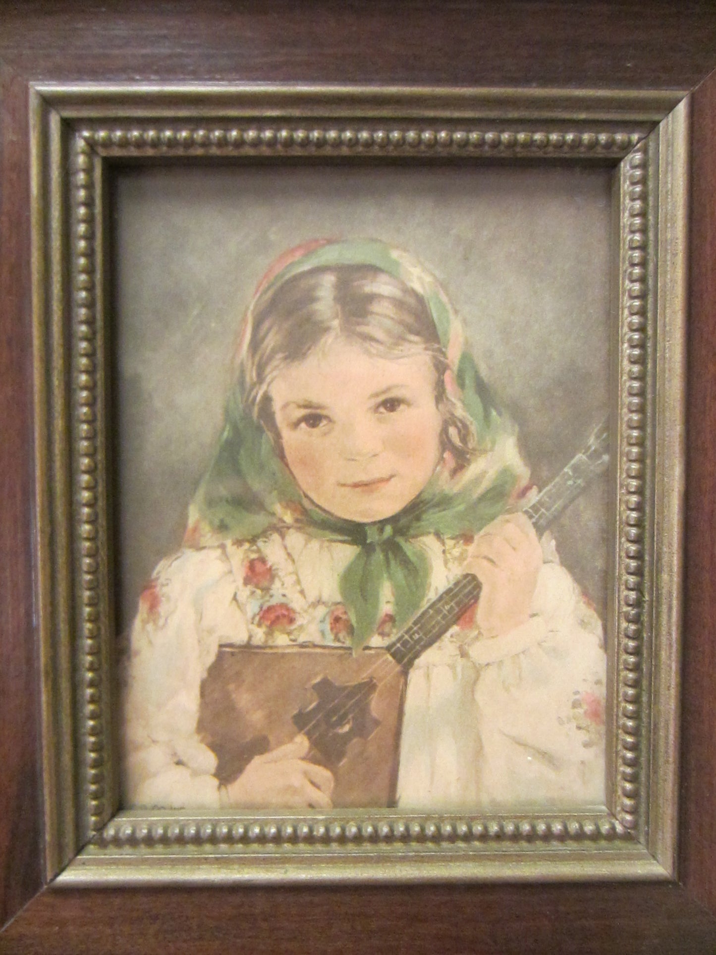 Ann Allaban Portrait Print Nikolia Scripted Label Framed