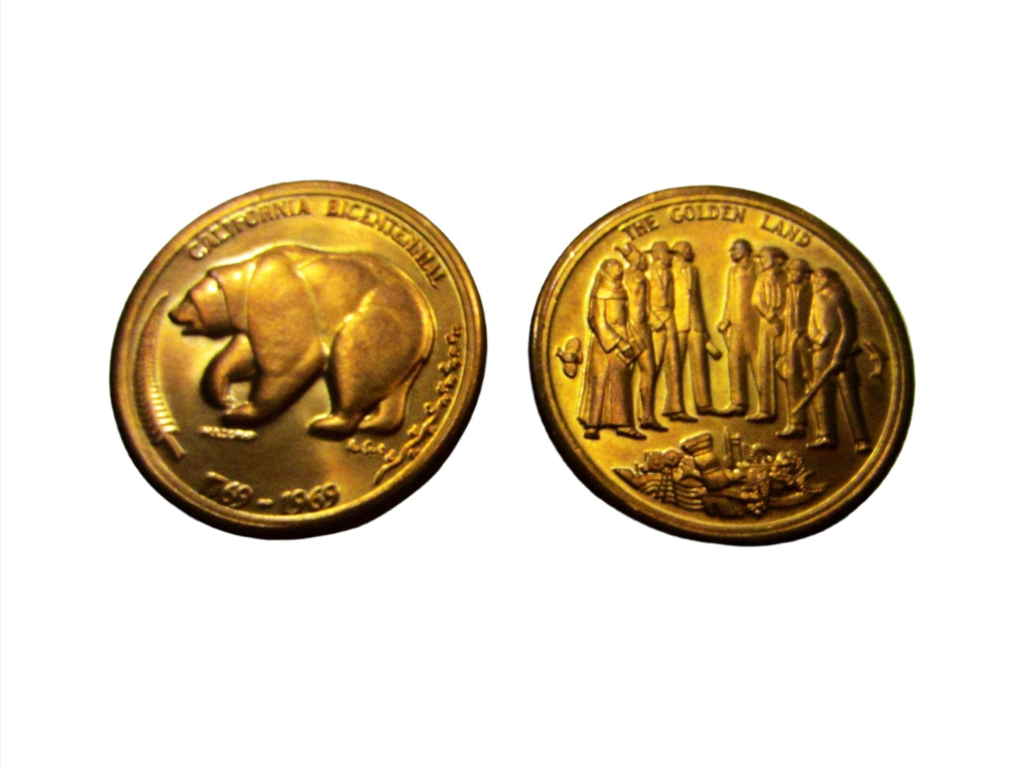 California Bicentennial Coins The Golden Land Mid Century Medals - Designer Unique Finds 
 - 1