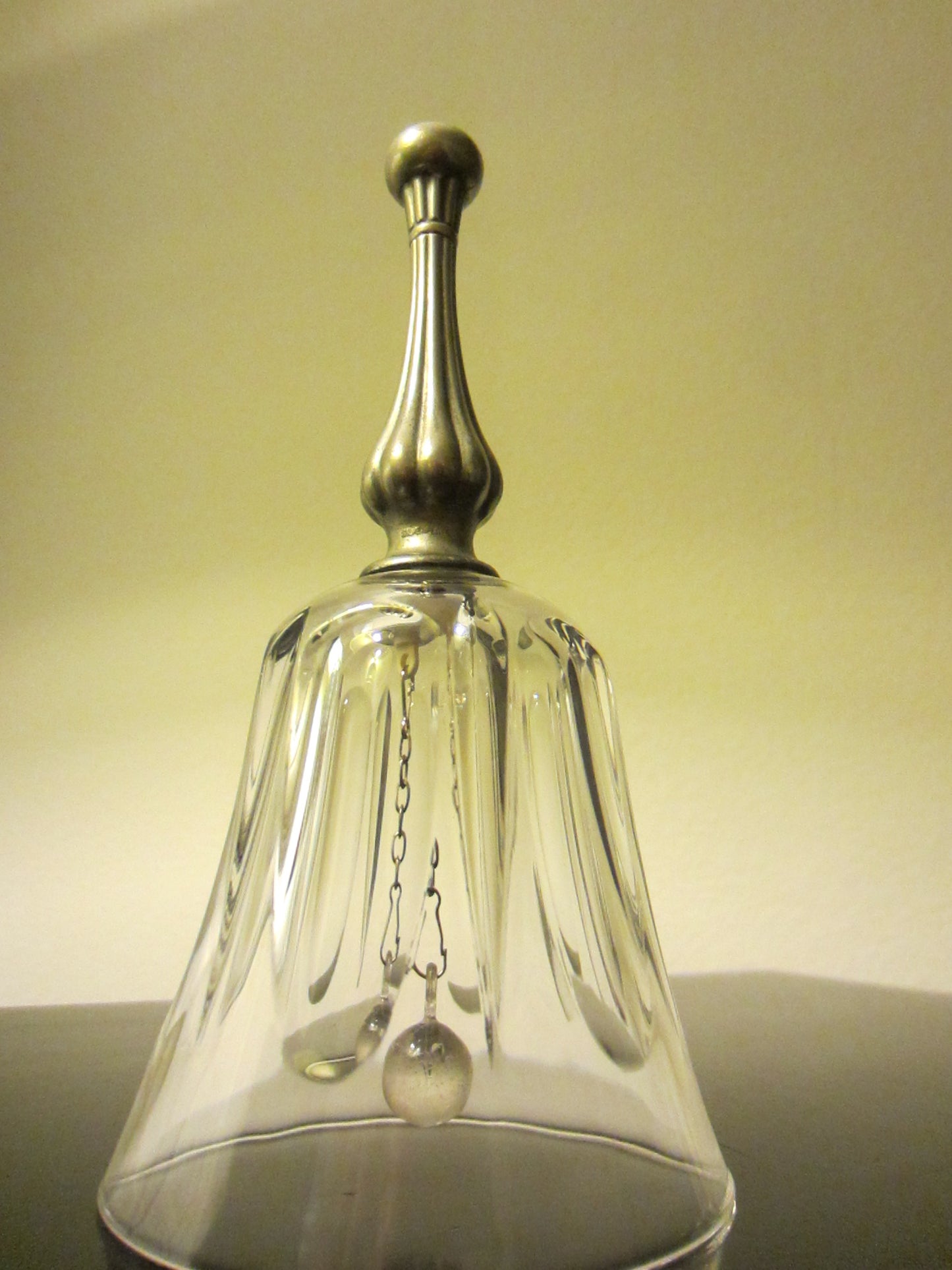 Leonard Italy Silver Plated Crystal Bell Emboss Mark