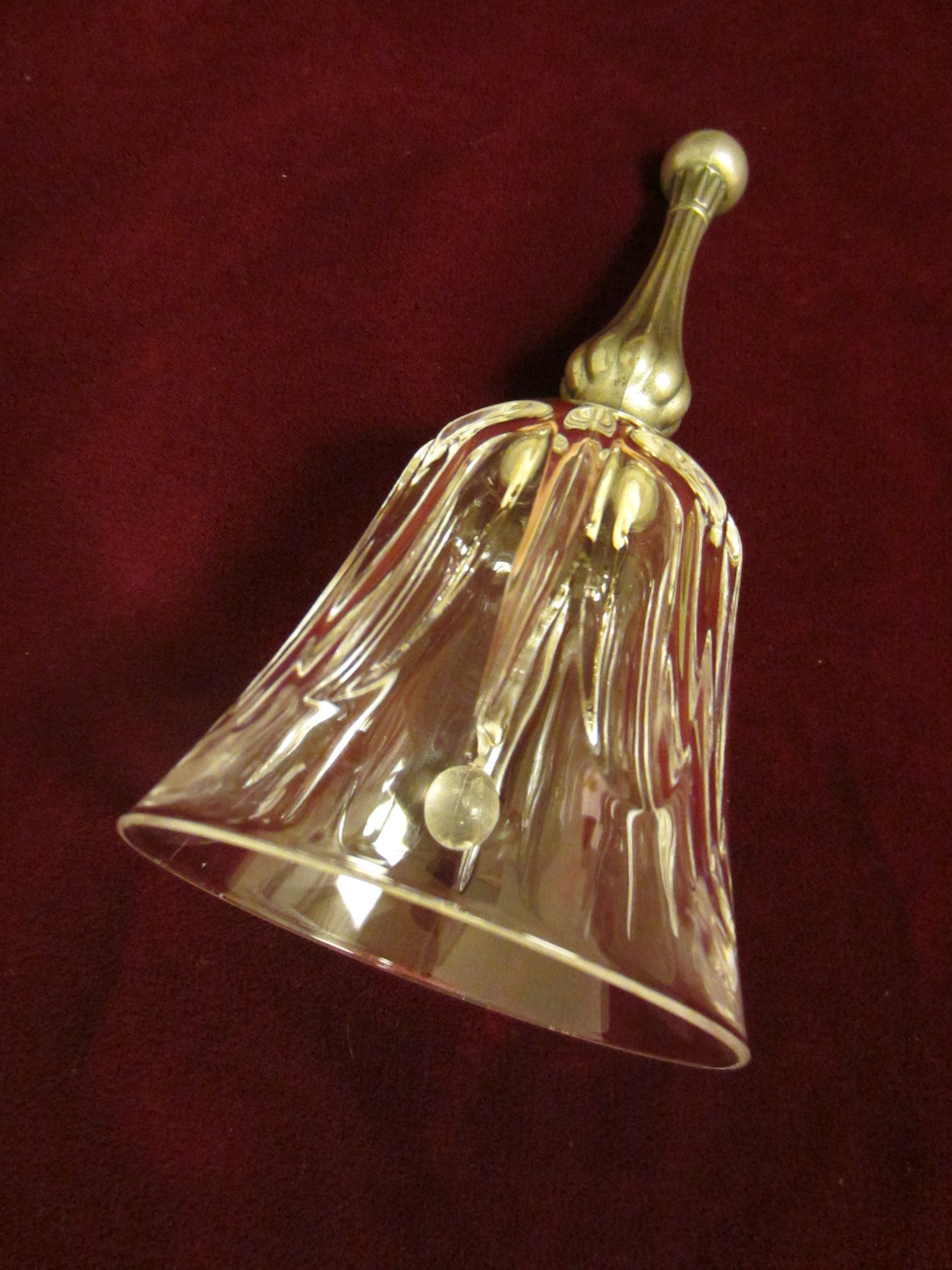 Leonard Italy Silver Plated Crystal Bell Emboss Mark - Designer Unique Finds 