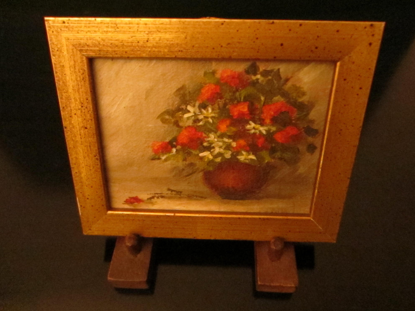 Still Life Flowers Oil On Board Gilt Frame - Designer Unique Finds 