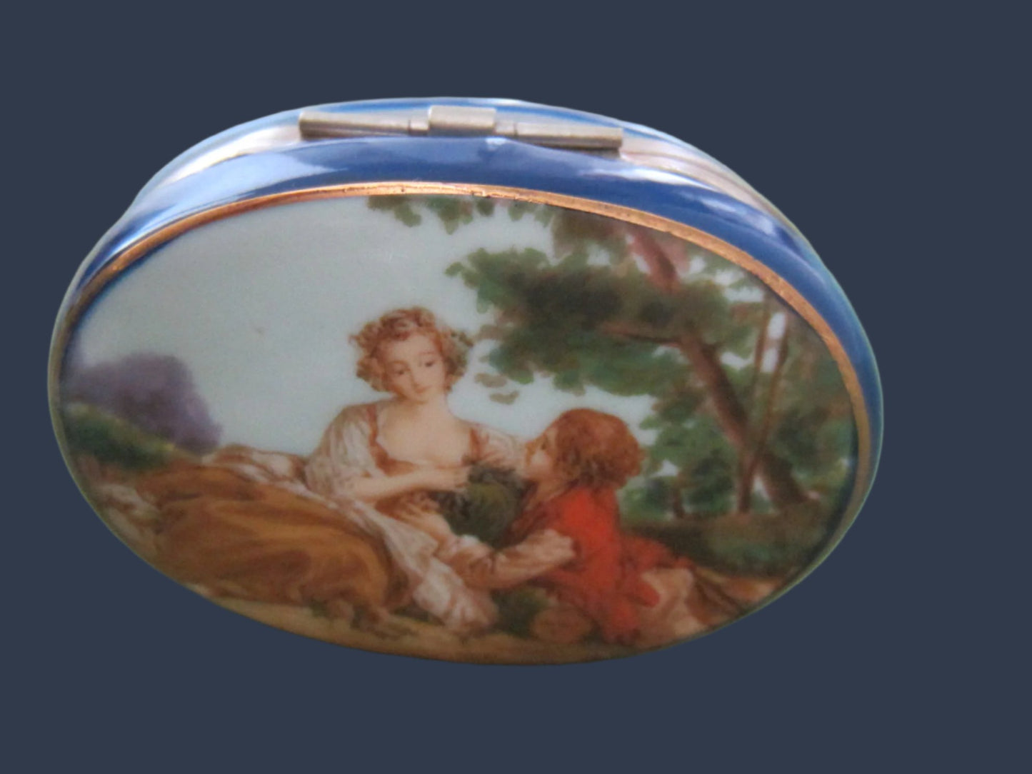 F Boucher Rococo Romantic Oval Box