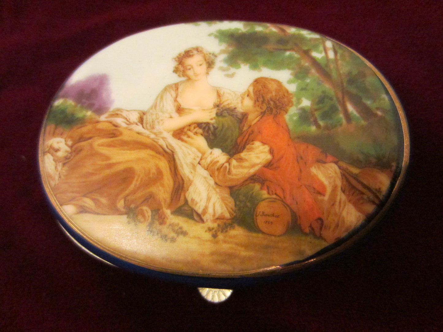 F Boucher Rococo Romantic Oval Box