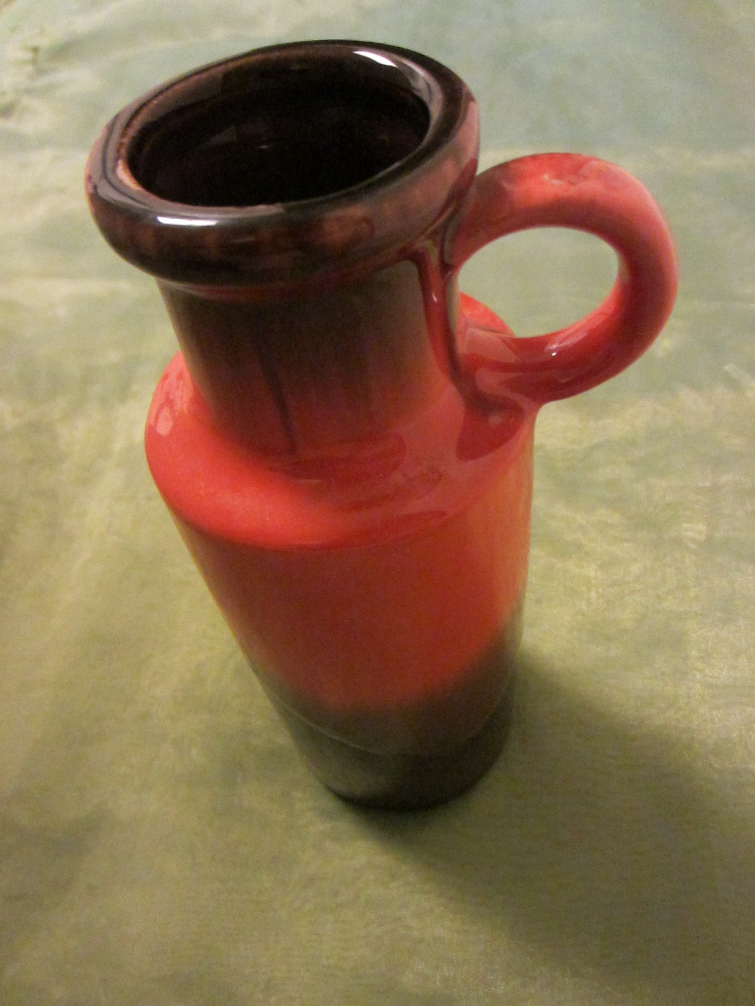 West Germany Red Ceramic Lava Jug Scheurich Attributed - Designer Unique Finds 