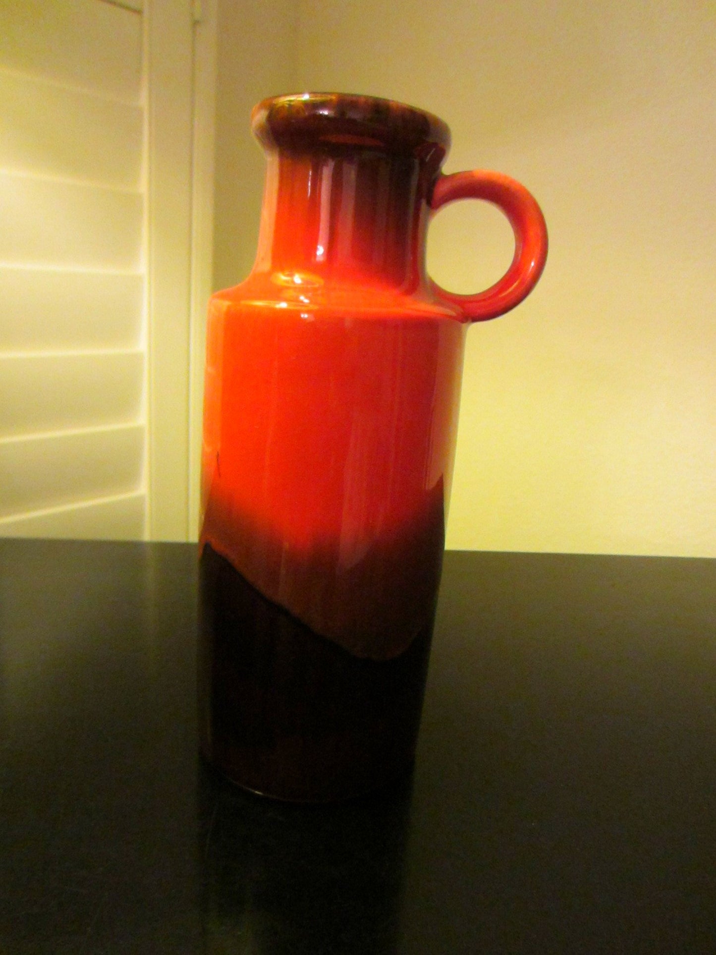 West Germany Red Ceramic Lava Jug Scheurich Attributed - Designer Unique Finds 