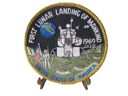 First Lunar Landing Textile Patch 20 July 1969 - Designer Unique Finds 