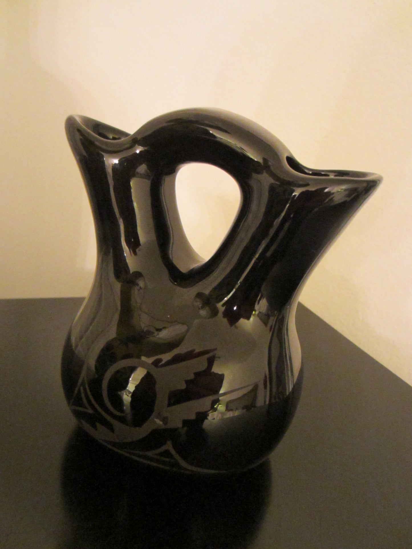 Black Pueblo Ceramic Signed Wedding Vase - Designer Unique Finds 