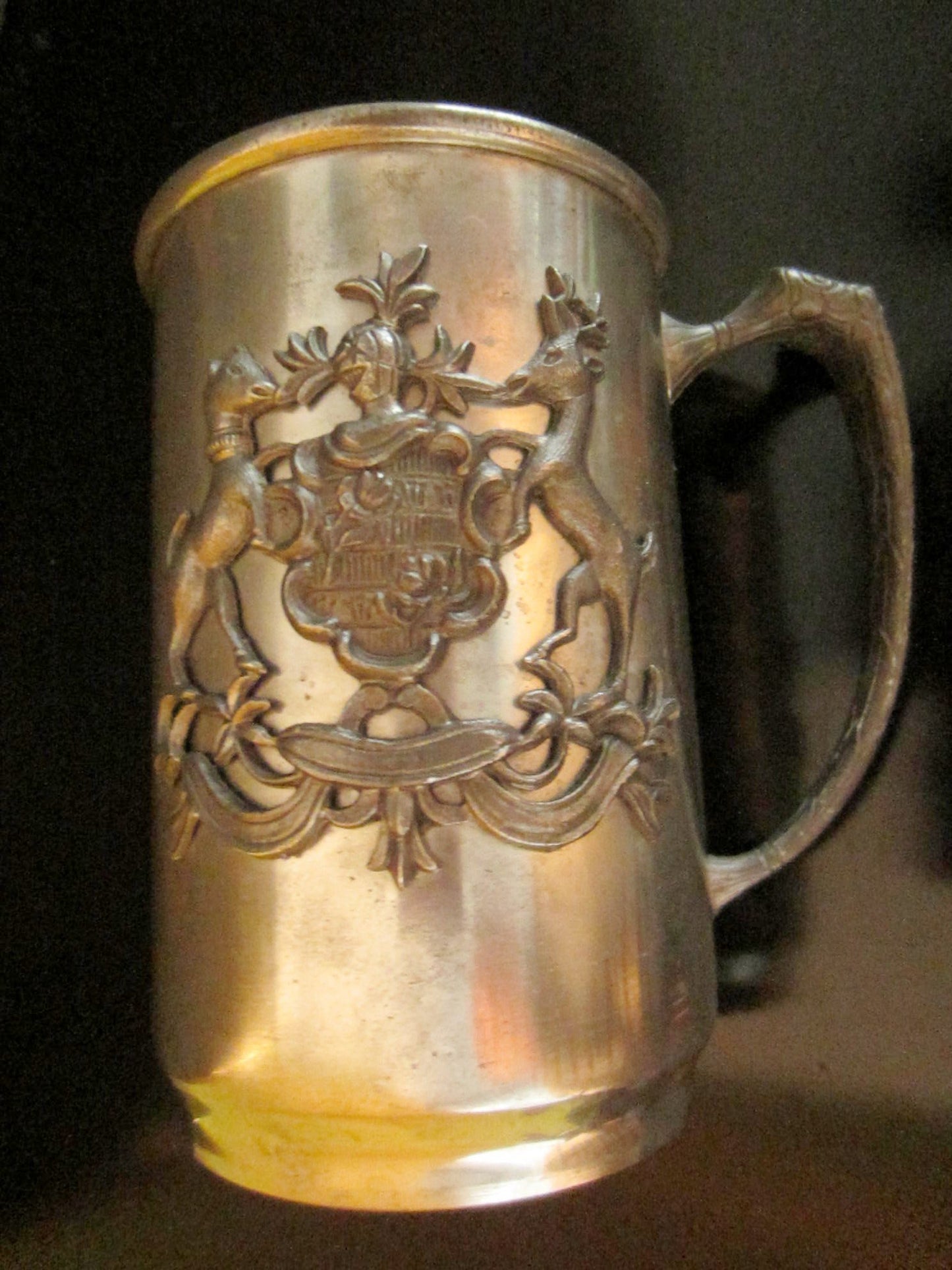 Norsk Tinn Pewter Norway Mug Animated Crested Coat of Arm - Designer Unique Finds 