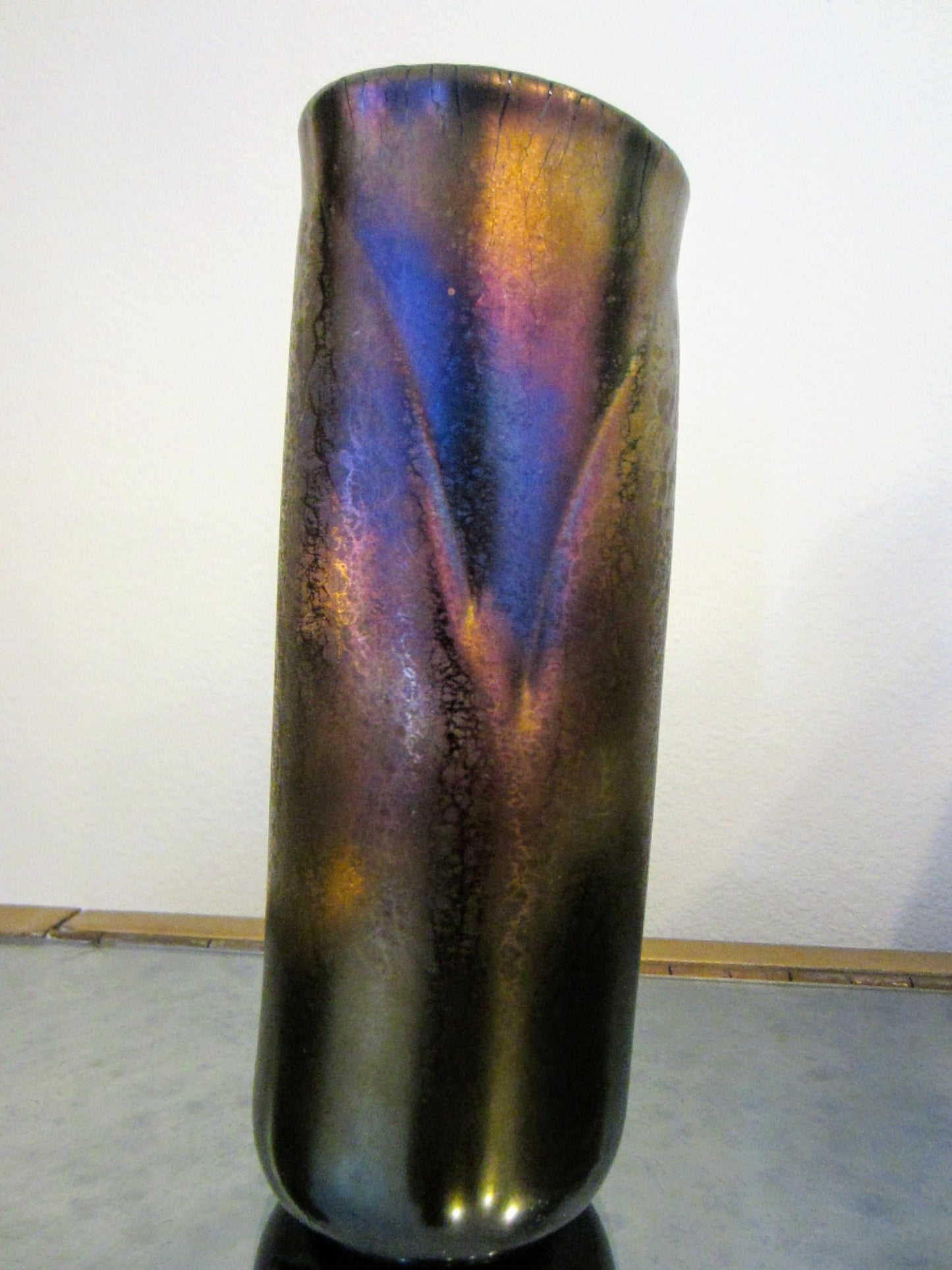 Steven Zachofsky Mid Century Iridescent Rainbow Glass Vase