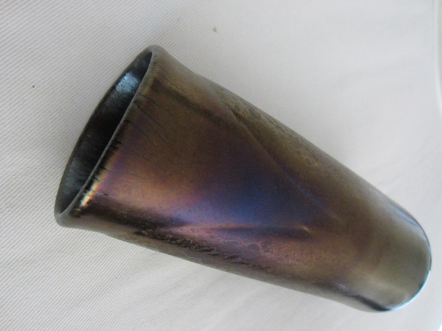 Steven Zachofsky Mid Century Iridescent Glass Vase - Designer Unique Finds 