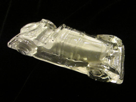 Mercedes Classic Car Paperweight Frost Glass Mid Century Sculpture - Designer Unique Finds 