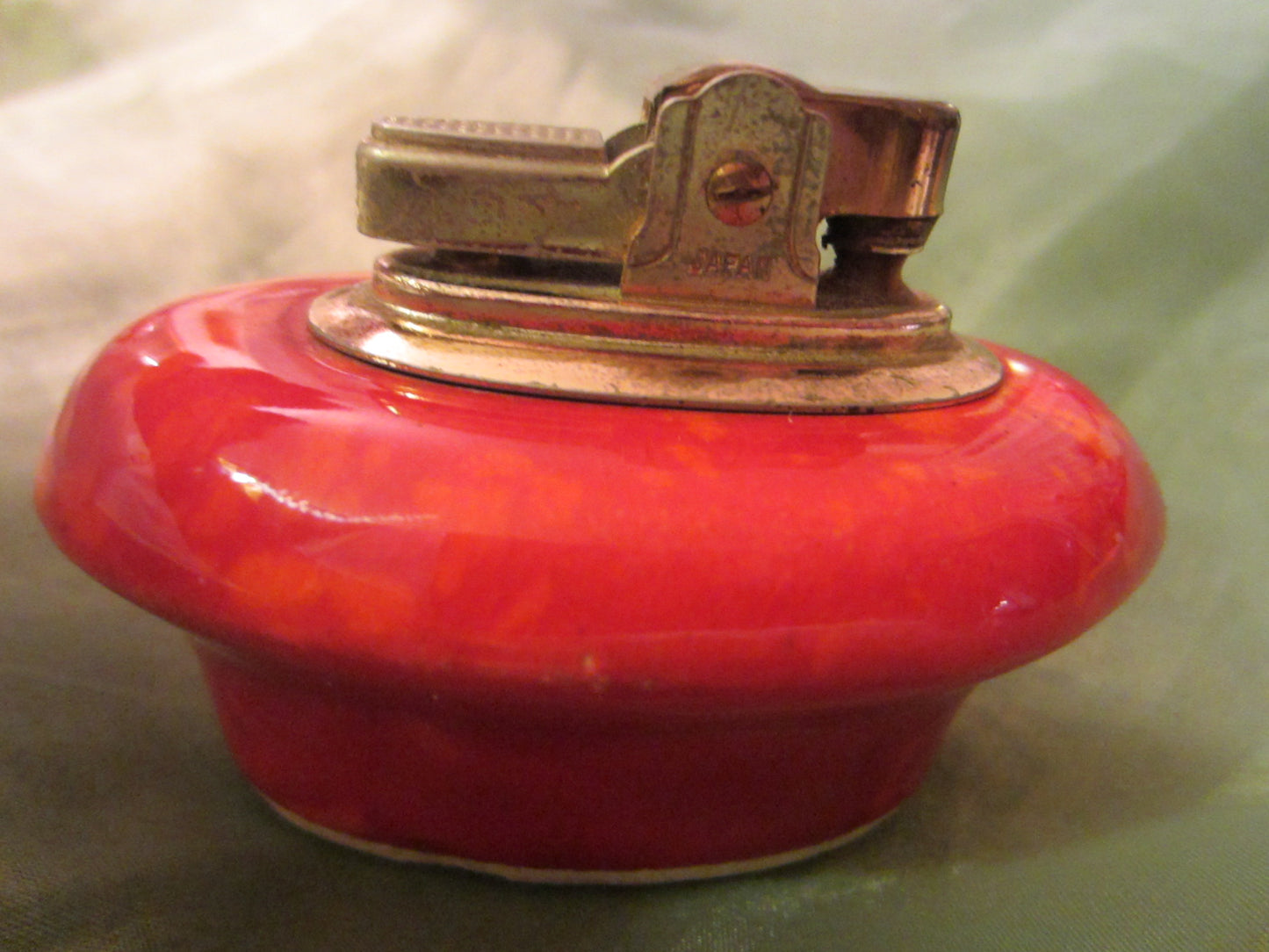 American Red Ceramic Table Lighter Marked USA