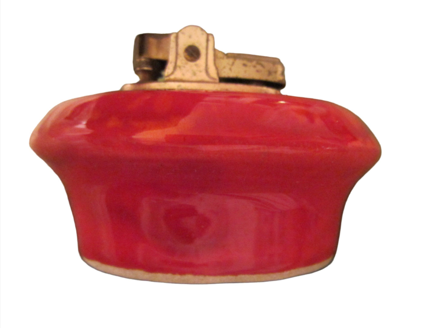 Ceramic Red Table Lighter Marked USA - Designer Unique Finds 
 - 1