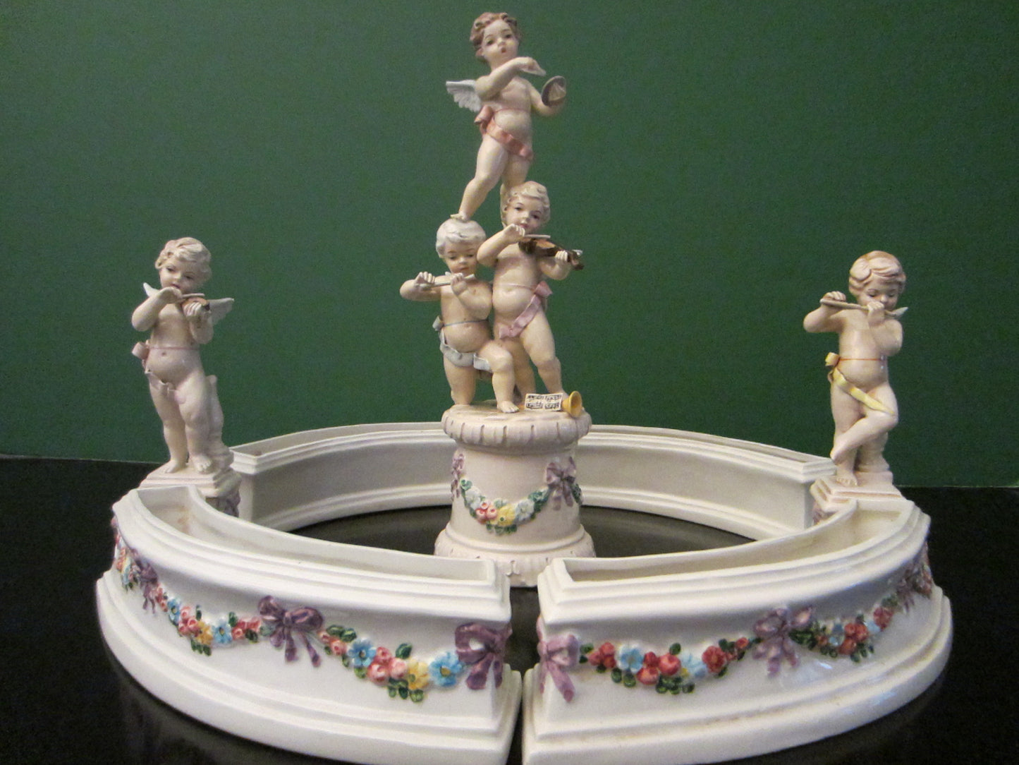 A Guiseppe Chiurato Majolica Italian Musician Angels Planter Suite - Designer Unique Finds 
 - 1