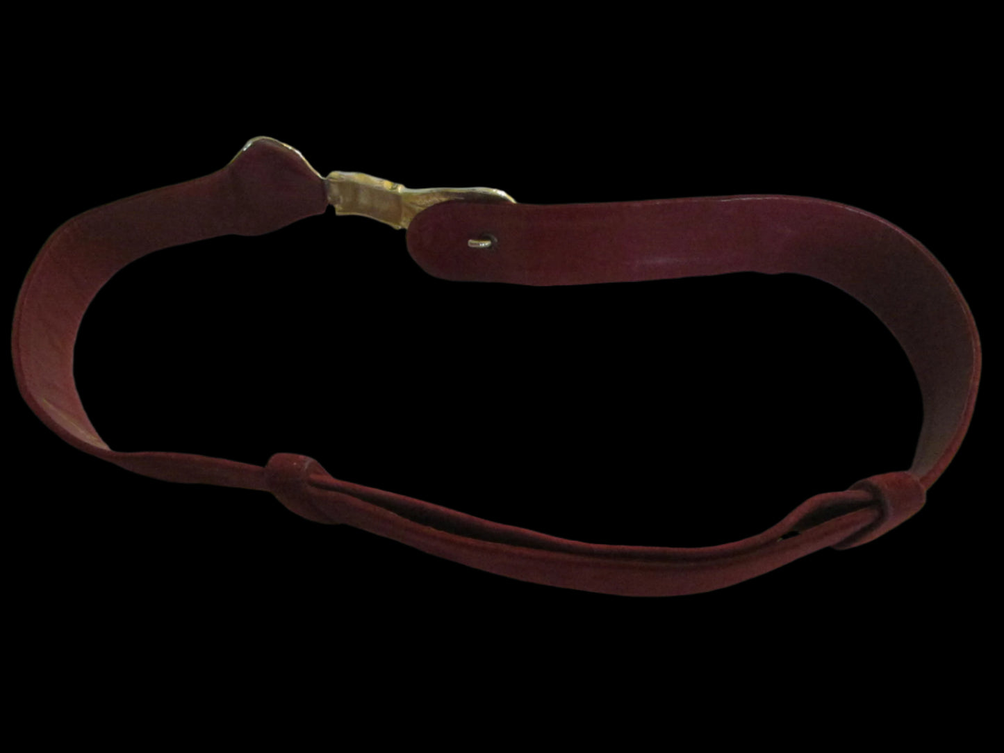 Judith Leiber For Bonwit Teller Red Leather Golden Bow Suede Belt - Designer Unique Finds 