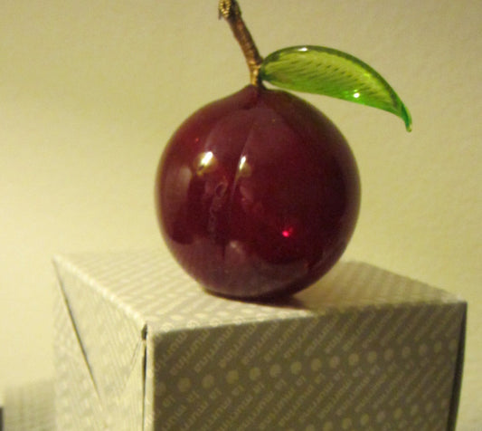 La Murina Glass Plum Ornament Signed by Italian Glass Maker - Designer Unique Finds 