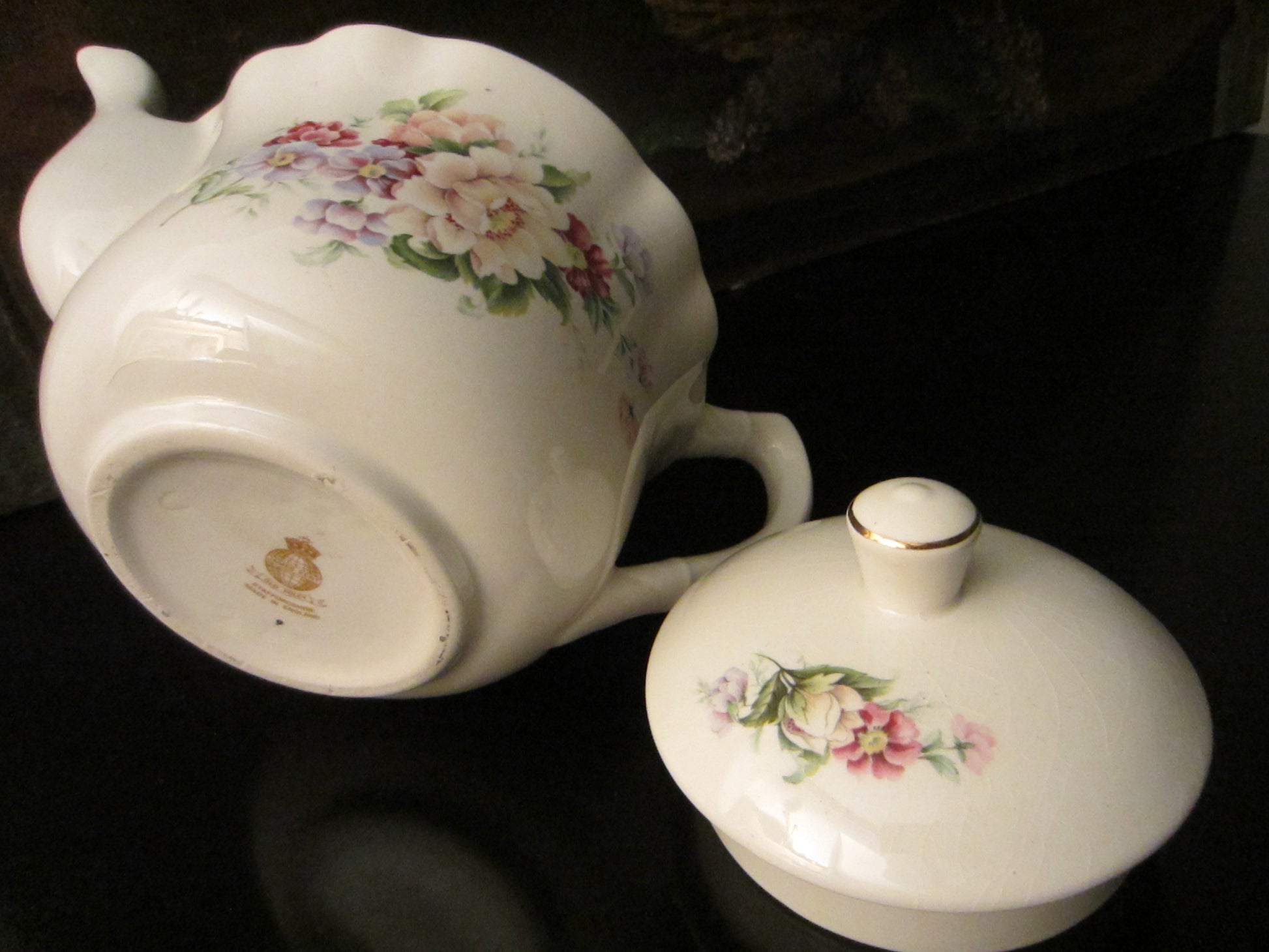 James Kent Old Foley Staffordshire England Signed Porcelain Teapot - Designer Unique Finds 