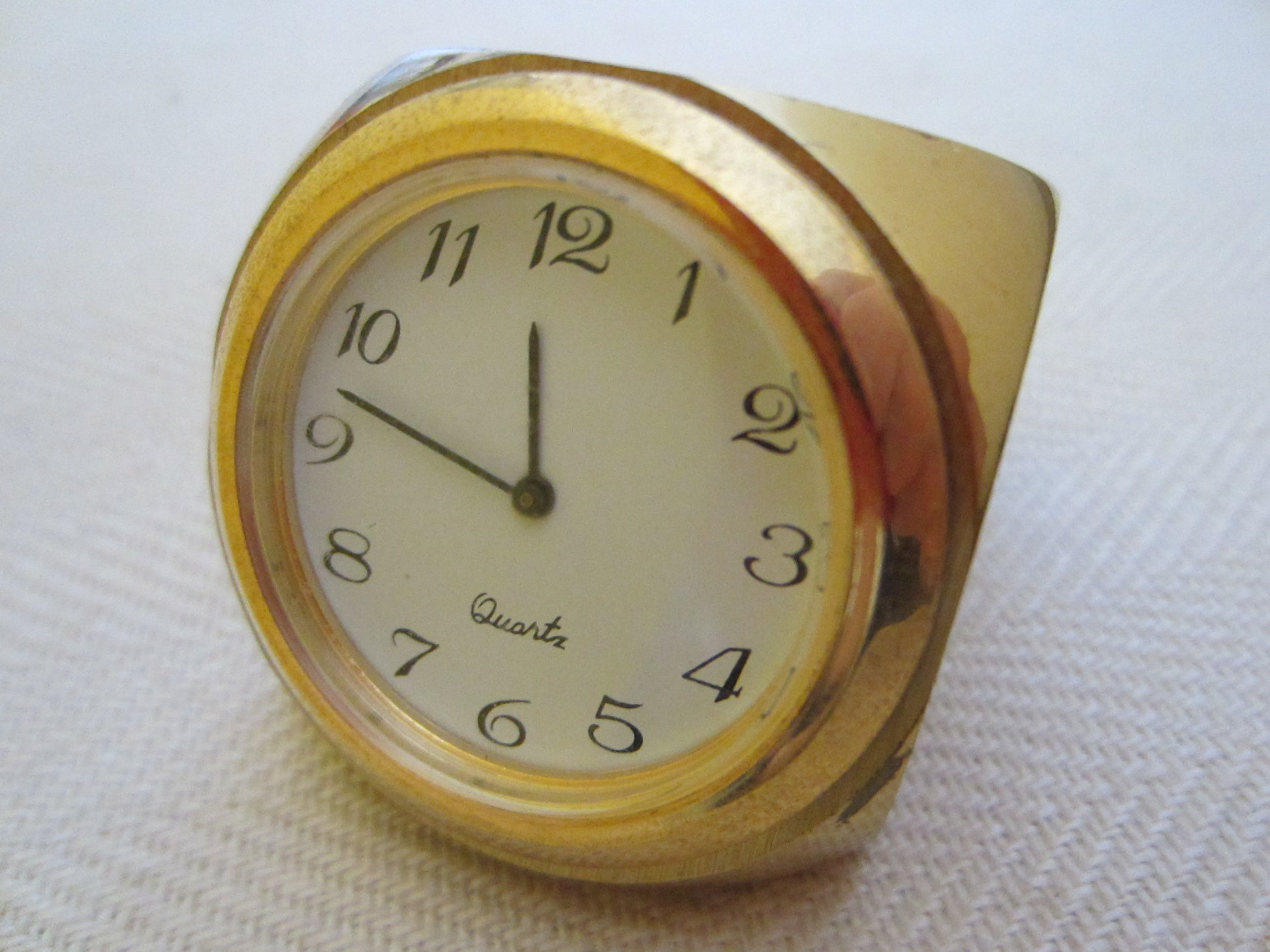 Brass Dice Miniature Novelty Desk Clock Long Beach Memorial Women Hospital - Designer Unique Finds 
 - 3