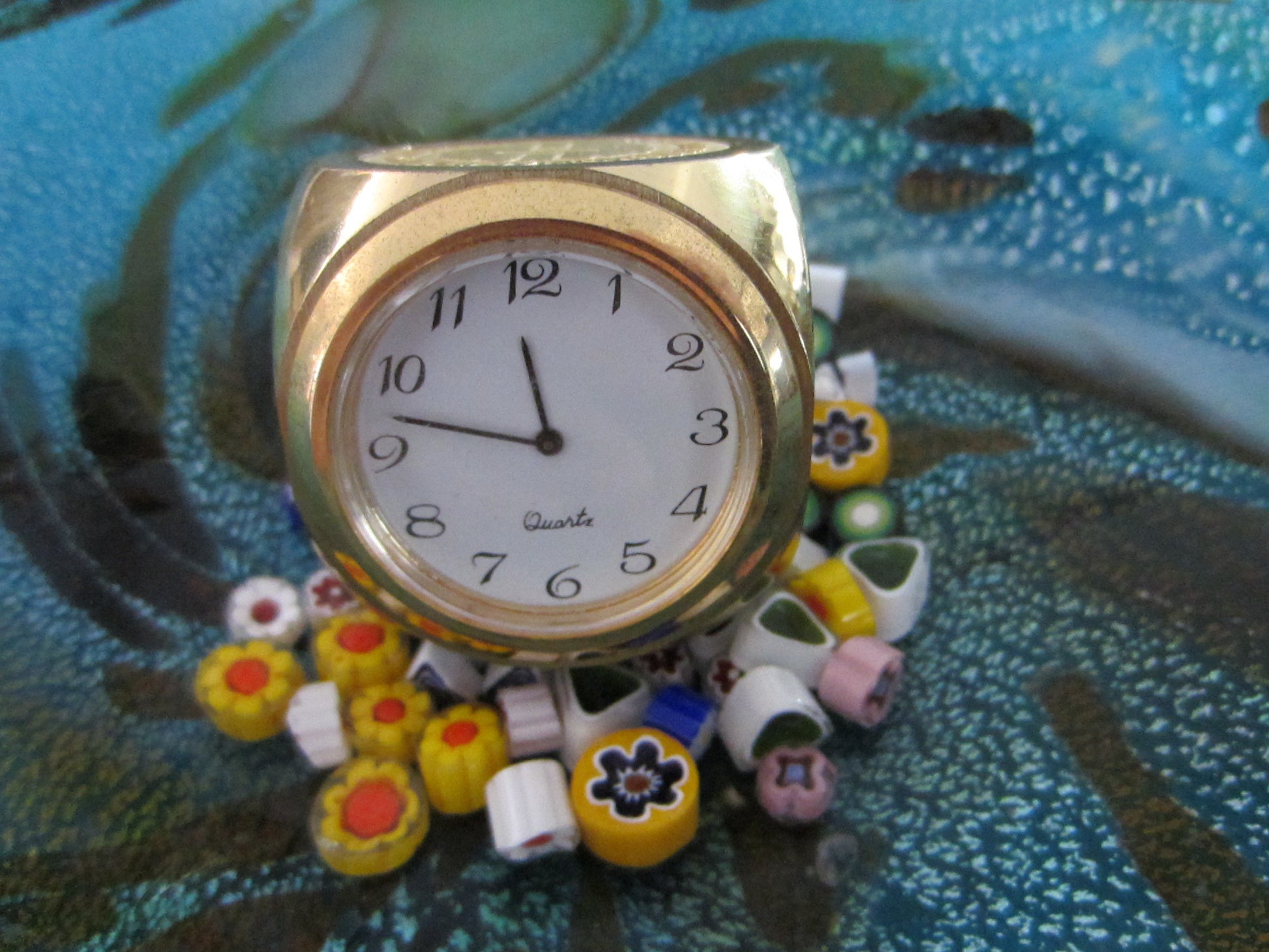 Brass Dice Miniature Novelty Desk Clock Long Beach Memorial Women Hospital - Designer Unique Finds 
 - 2