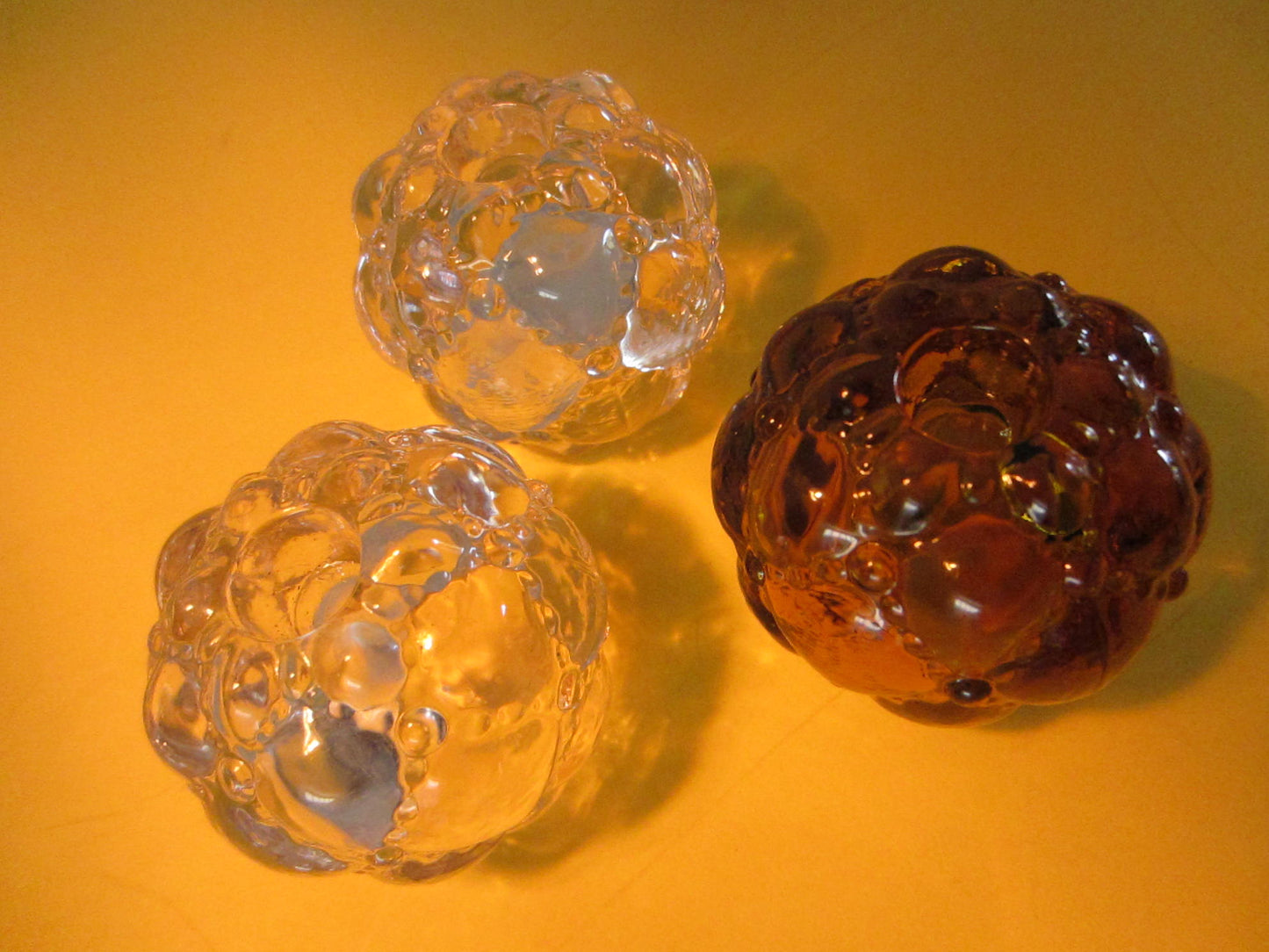 Art Deco Glass Miniature Votive Candle Holders Open Salt Peppers