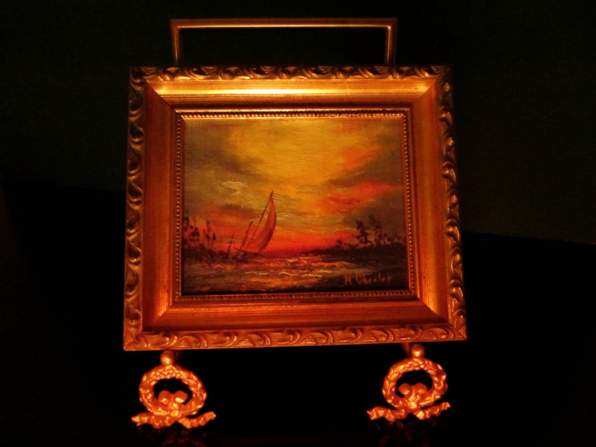 Sunset Impressionist Maritime Canvas Board Signed M Whealer - Designer Unique Finds 
 - 6