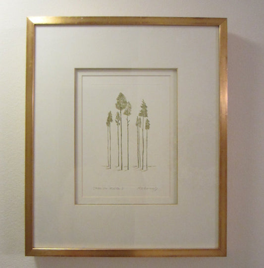 Trees In Winter I Contemporary Drawing Signed Anita Klebanoff - Designer Unique Finds 