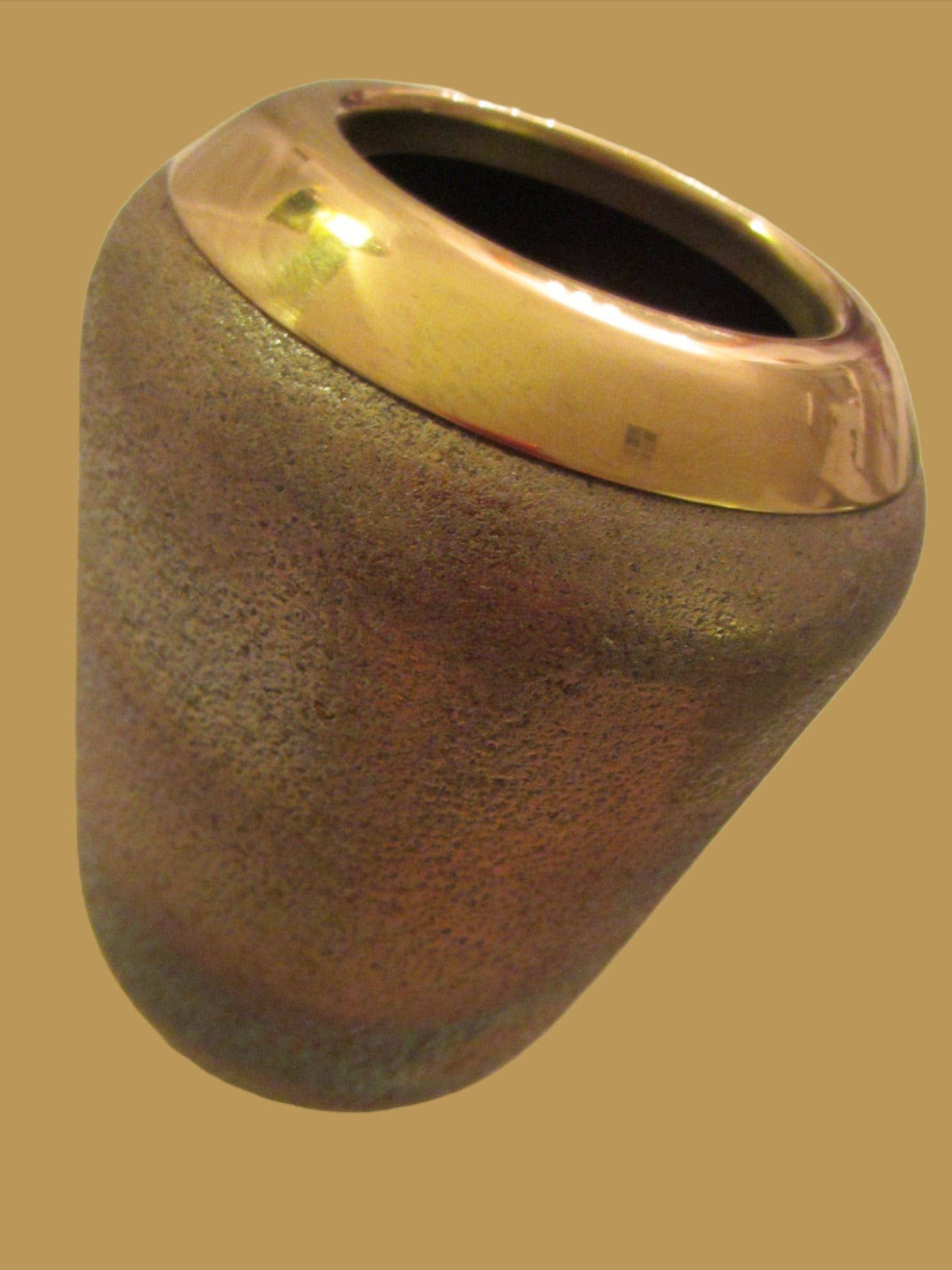 Iridescent Textured Glass Vase Gold Inclusion - Designer Unique Finds 