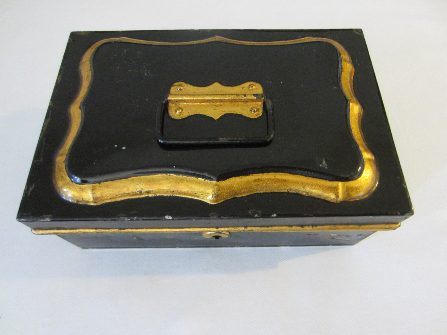 Black Tole Metal Art Deco Box