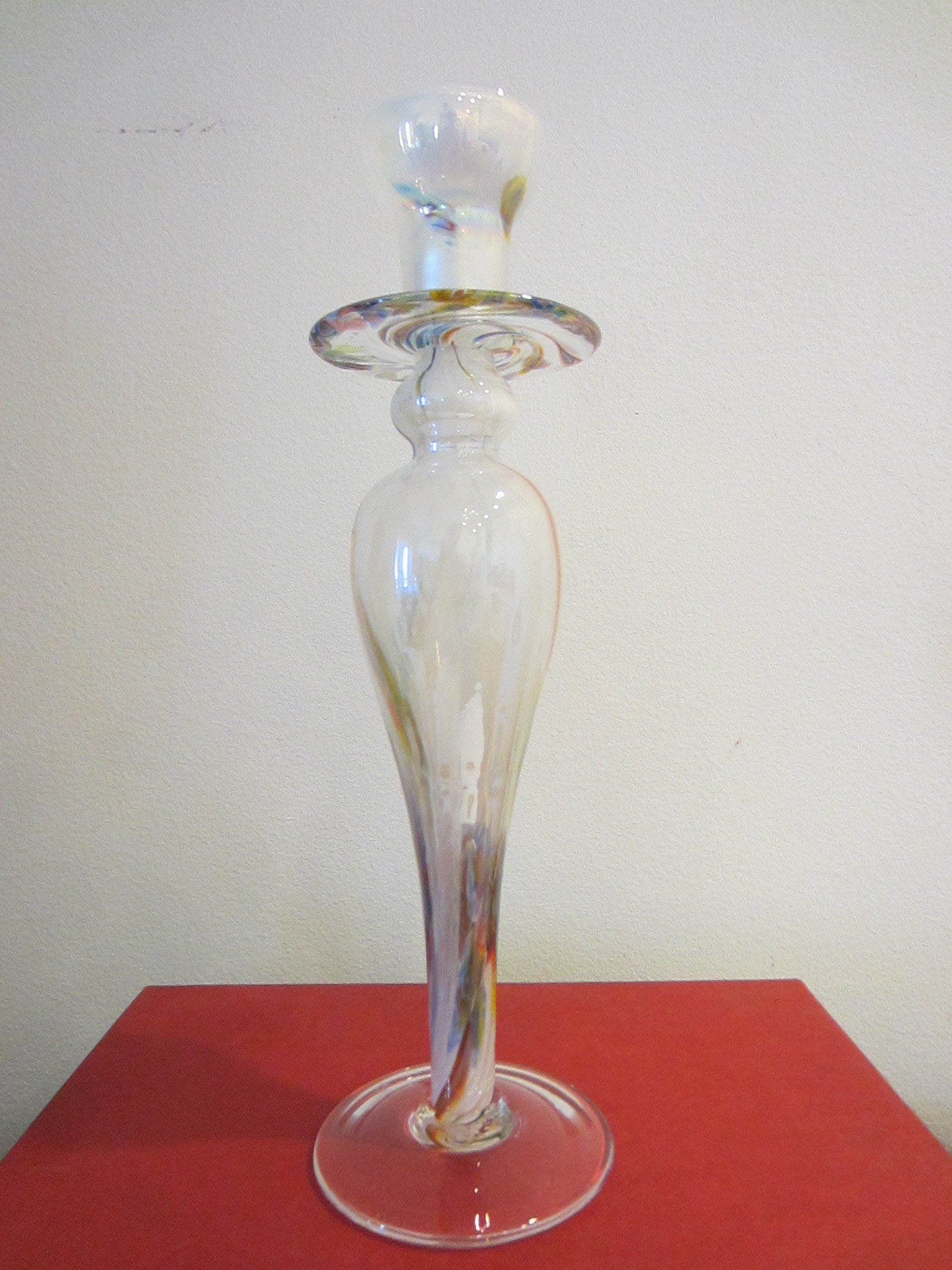 Silvestri Opera In Vetro Cristallo Arte Murano Made Italy Candle Stand - Designer Unique Finds 