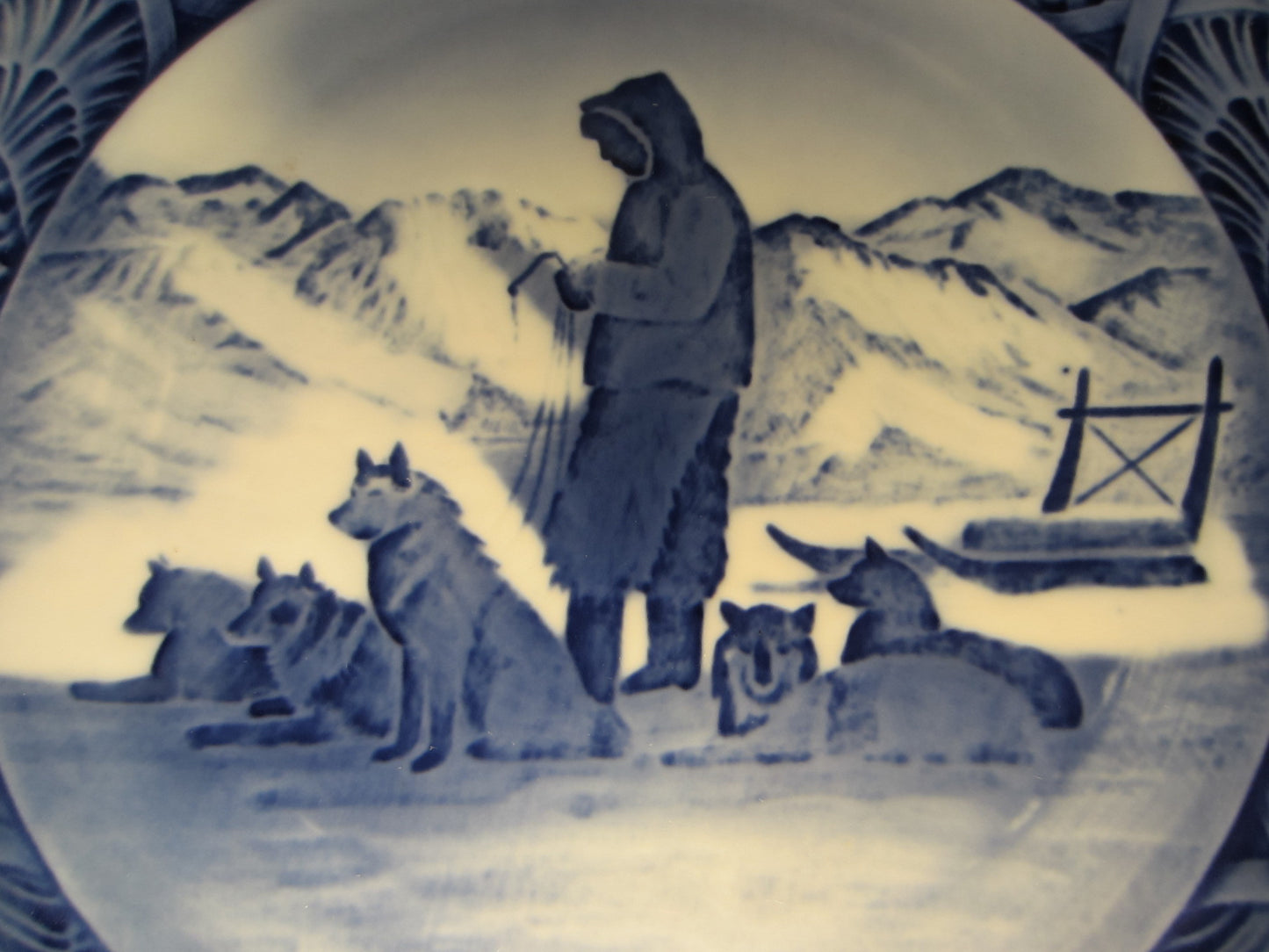 Royal Copenhagen Denmark Blue Mountain View Wolves Wall Plate - Designer Unique Finds 