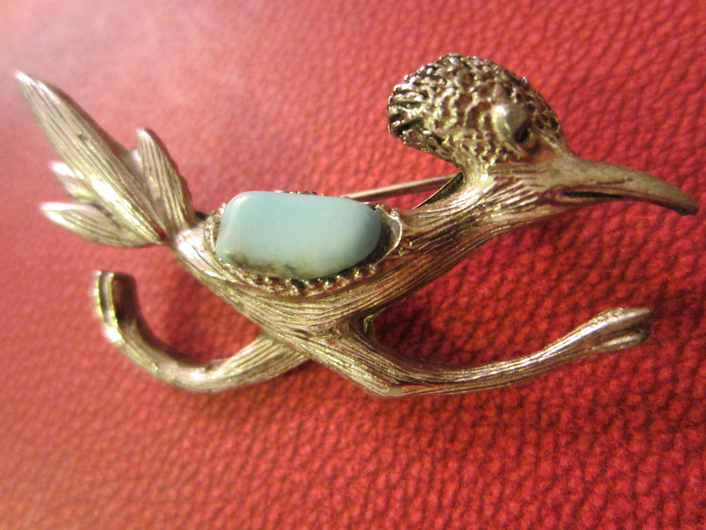 Road Runner Brooch Turquoise Cabochon