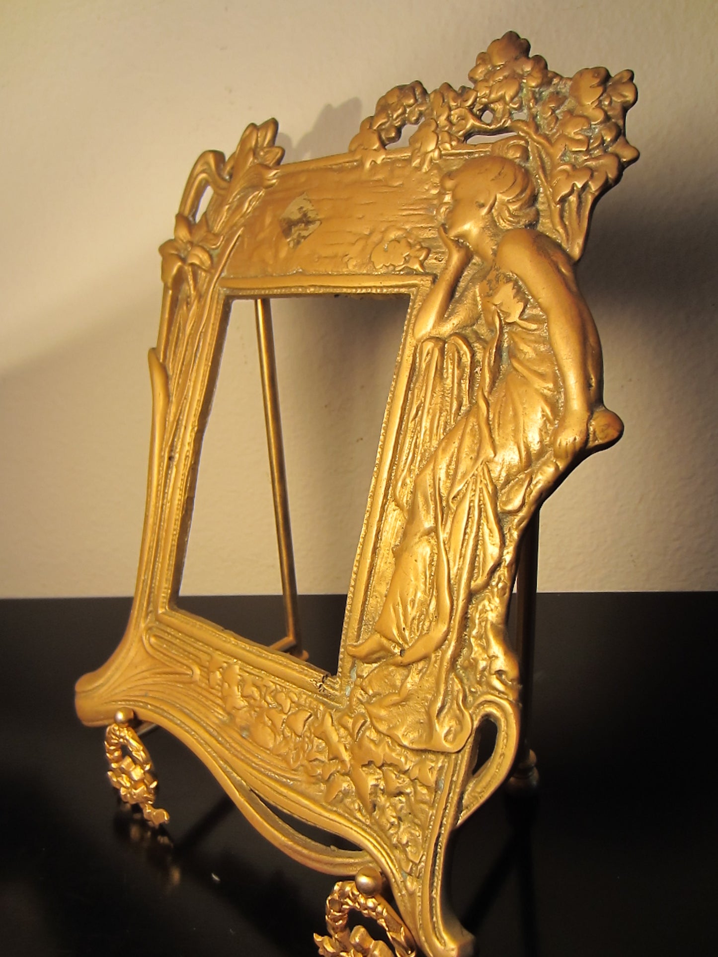 Neo Classical Style Figurative Brass Picture Frame