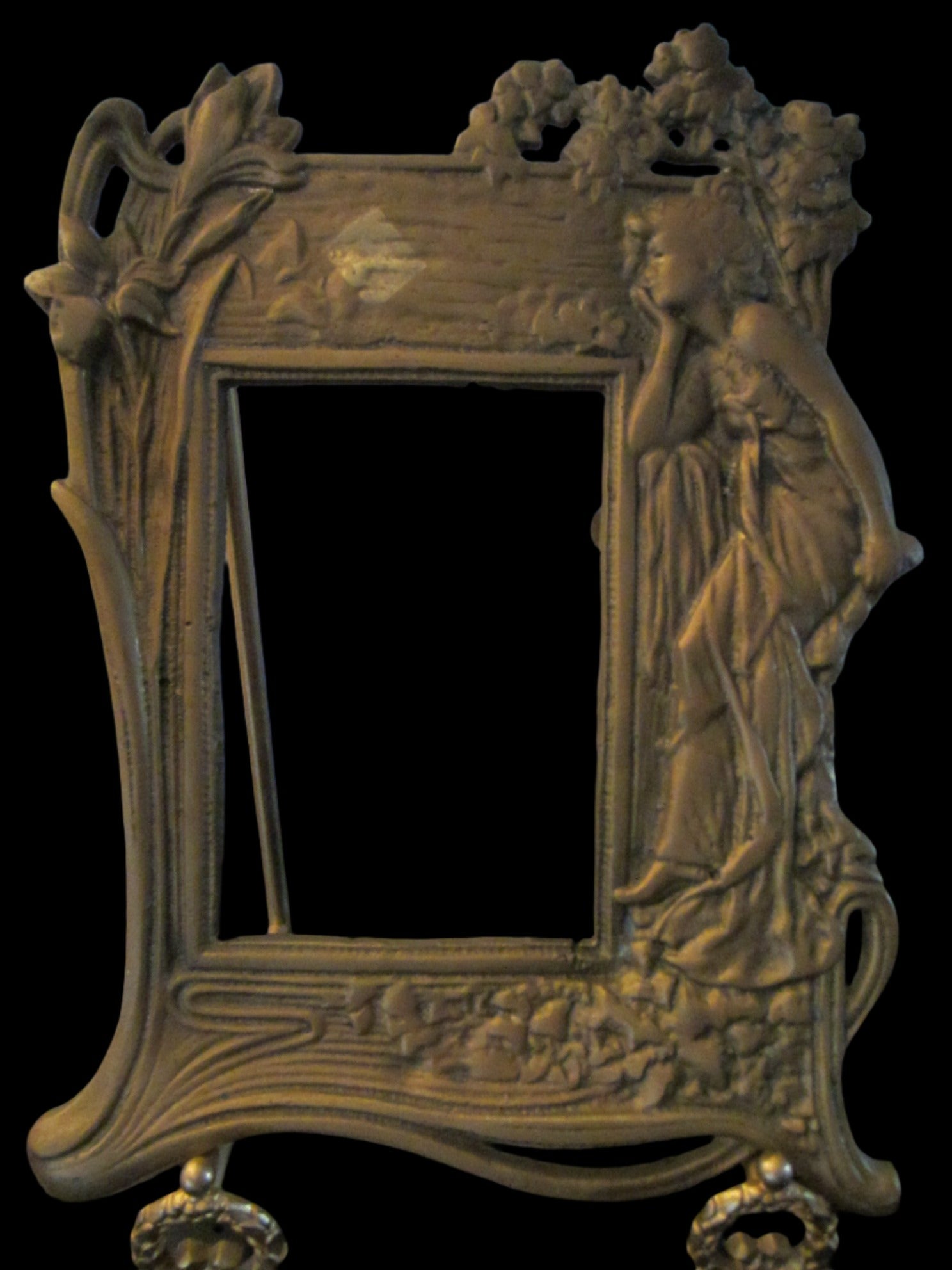 Neoclassical Style Brass Figurative Portrait Photo Frame - Designer Unique Finds 
 - 6