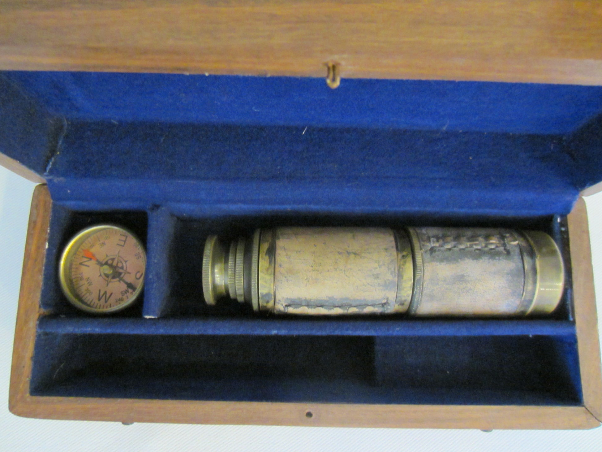 Henry Barrow Co London Telescope Compass English Oak Box - Designer Unique Finds 
 - 8