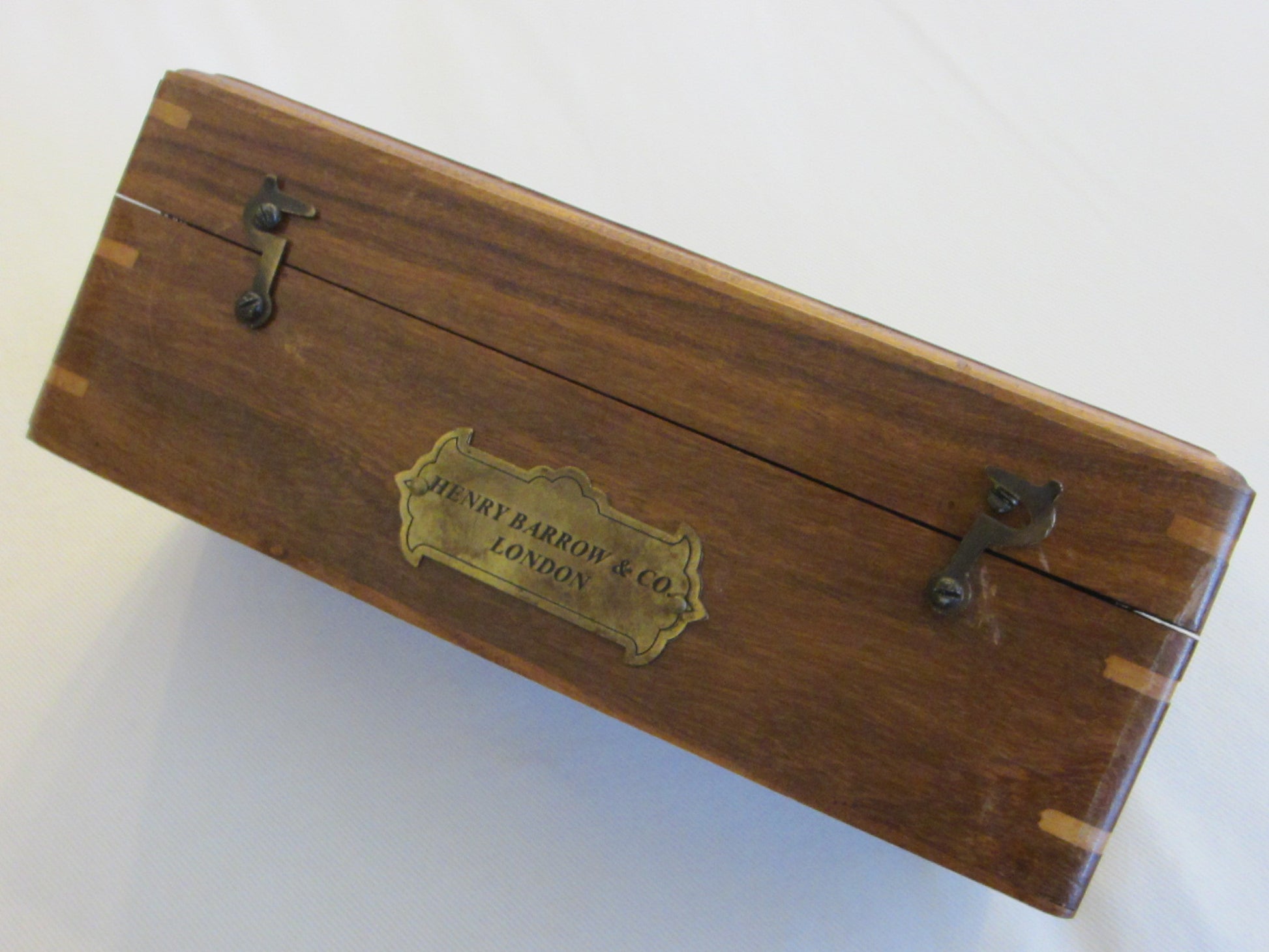 Henry Barrow Co London Extended Spyglass Telescope Compass In Oak Box - Designer Unique Finds 